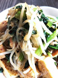 ごま油香る♪厚揚げともやしの炒め物-レシピのメイン写真