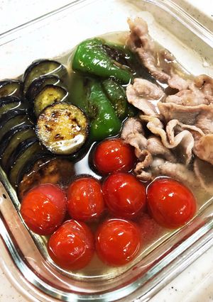 超簡単！焼き野菜と豚肉の南蛮漬け-レシピのメイン写真