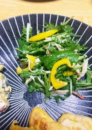 水菜とかにかまの胡麻ポンサラダ-レシピのメイン写真