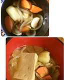 カレー翌日➡肉なし　肉じゃが・豚汁風味♪