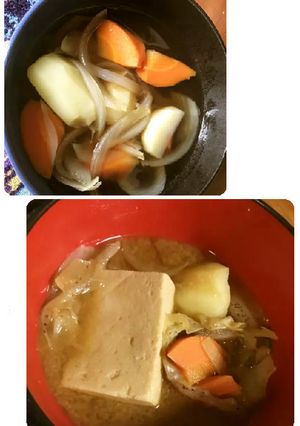 カレー翌日➡肉なし　肉じゃが・豚汁風味♪-レシピのメイン写真