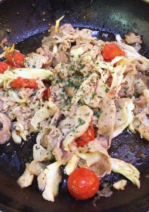 豚トマきのこの炒め物-レシピのメイン写真