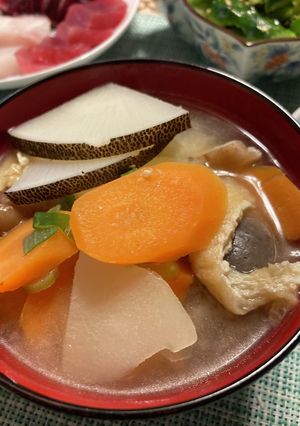 黒大根入り根菜たっぷりみそ汁-レシピのメイン写真
