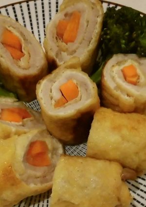 油揚げの豚肉くるくる巻き-レシピのメイン写真