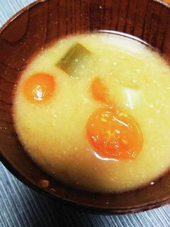ねぎとミニトマトのみそ汁-レシピのメイン写真