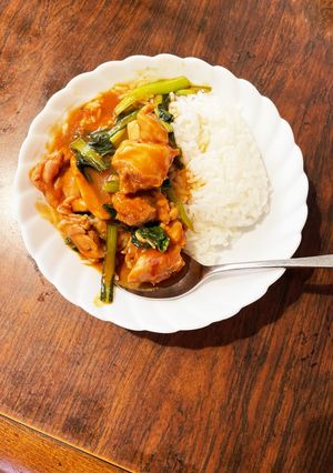 小松菜入りハニートマトチキンカレー-レシピのメイン写真