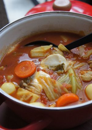 スープ風＊トマトカレー鍋-レシピのメイン写真