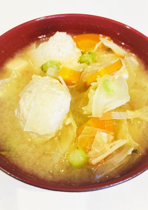 鶏団子のお味噌汁-レシピのメイン写真