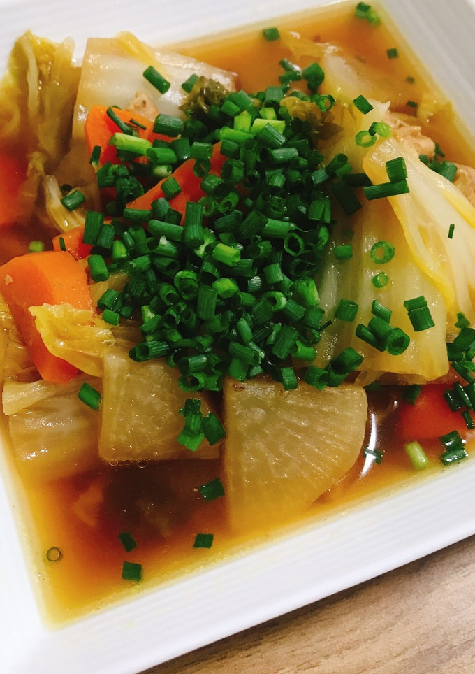 鶏肉と白菜・根菜の柚子胡椒の煮物-レシピのメイン写真