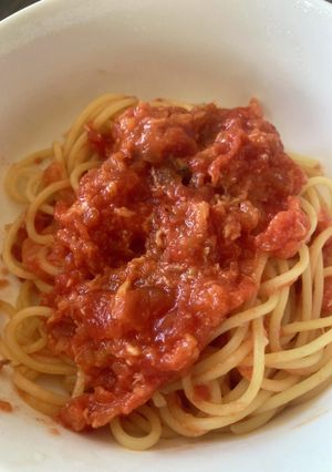 大人と一緒に♪トマトツナパスタ　11カ月-レシピのメイン写真