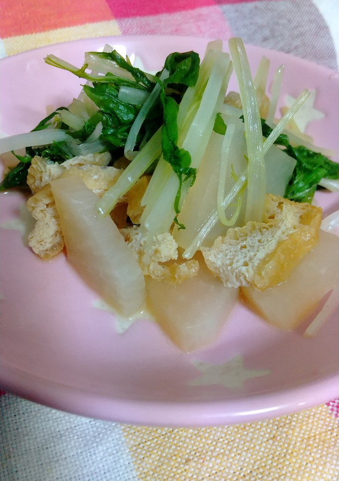 大根と切り揚げ、水菜の煮物-レシピのメイン写真
