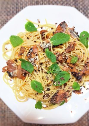 さんまとミントと黒こしょうのパスタ-レシピのメイン写真