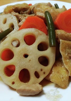 作り置きシリーズ◇れんこん酢鶏の煮物-レシピのメイン写真
