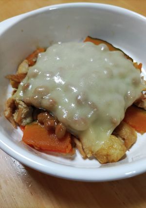 かぼちゃきんぴらの納豆焼き-レシピのメイン写真