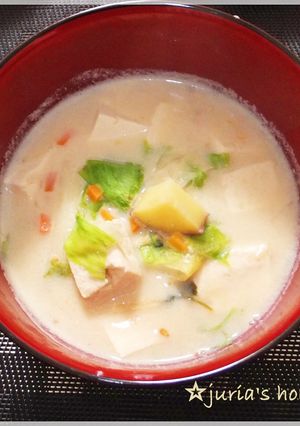 ほっこり★具だくさん食べる豆乳スープ-レシピのメイン写真