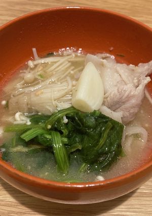 マカ豚肉ほうれん草のスープ　ポパイ鍋風-レシピのメイン写真