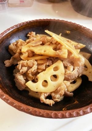 れんこんと豚肉のポン酢炒め-レシピのメイン写真
