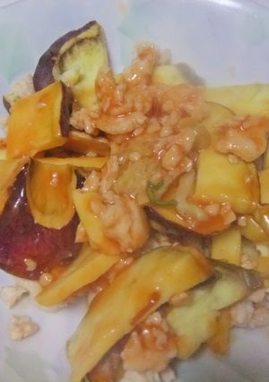 さつま芋とひき肉のチリソース-レシピのメイン写真