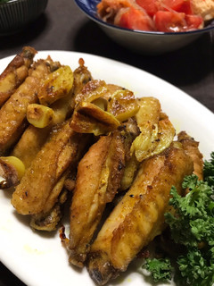 手羽中のニンニクカレー焼き-レシピのメイン写真