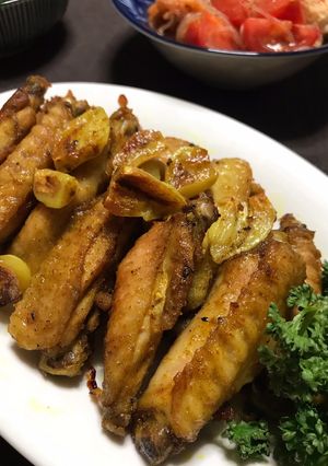 手羽中のニンニクカレー焼き-レシピのメイン写真