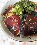 我が家流★鰹のタタキのてこね寿司