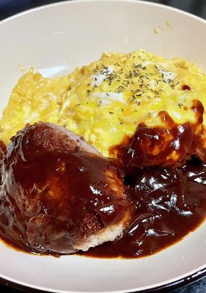 ハンバーグ(オムライス)♡✨-レシピのメイン写真