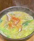 小松菜と椎茸のあんかけ卵とじうどん