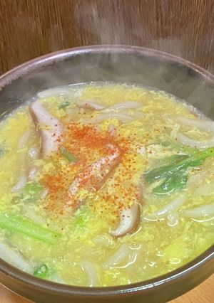 小松菜と椎茸のあんかけ卵とじうどん-レシピのメイン写真