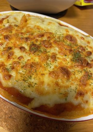 ♡かぼちゃ餃子の皮グラタン♡-レシピのメイン写真