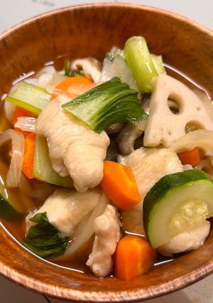 余った食材で温かうどん！レッツSDGs♫-レシピのメイン写真