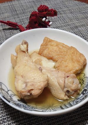 [茶色いおかず]　手羽元と厚揚げの煮物-レシピのメイン写真