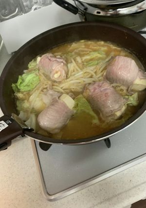 豚巻き豆腐と、キャベツもやしの味噌煮-レシピのメイン写真