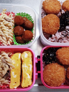 旦那、娘弁当(11/8息子明日迄休校)-レシピのメイン写真