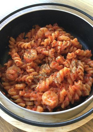 すき焼き鍋で☆トマトソースパスタ-レシピのメイン写真