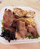 豚肉の甘味噌焼き☆結び蒟蒻醤油炒め弁当