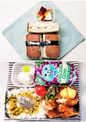 照焼チキン弁当&スパム弁当(11.8)-レシピのメイン写真