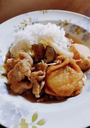 豚しょうが焼き用肉使用☆すき焼風丼-レシピのメイン写真