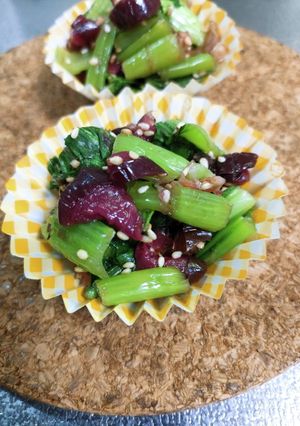 レンチン☆5分で完成！青菜の柴漬け和え-レシピのメイン写真
