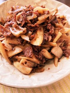 牛肉とごぼうとれんこんのしぐれ煮-レシピのメイン写真