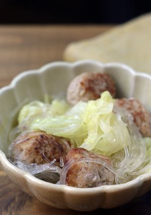 キャベツ、肉団子、春雨のうま煮-レシピのメイン写真