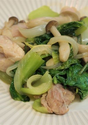 鶏もも肉と青梗菜の和風炒め-レシピのメイン写真