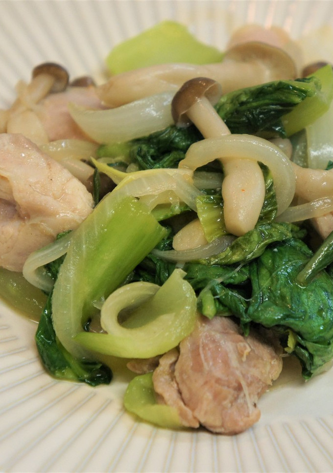 鶏もも肉と青梗菜の和風炒め-レシピのメイン写真
