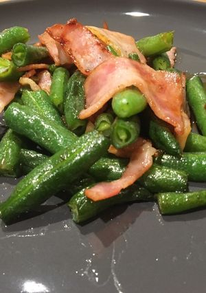 【息子レシピ】いんげんとベーコンの炒め物-レシピのメイン写真