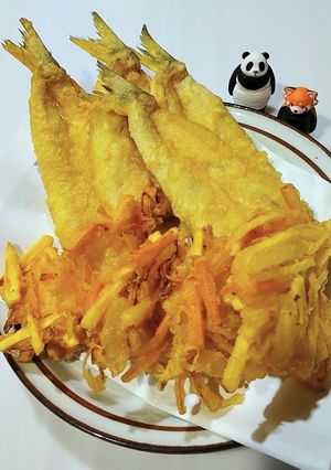 カマスの天ぷらと野菜かき揚げ-レシピのメイン写真