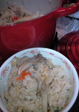 ルクルーゼで簡単　炊き込みご飯-レシピのメイン写真