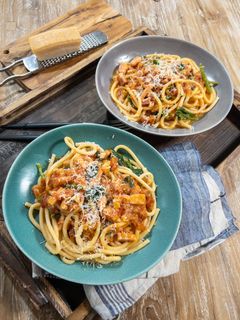 ベーコンとほうれん草トマトクリームパスタ-レシピのメイン写真