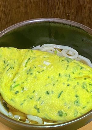 ネギたっぷり・オムレツうどん-レシピのメイン写真