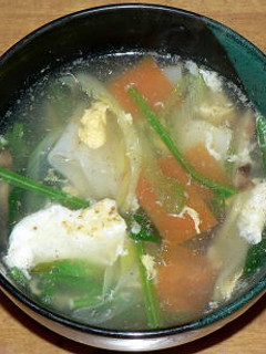 餃子の皮入り中華風野菜スープ-レシピのメイン写真