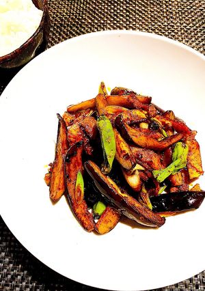 味噌辣油で茄子と油揚げの炒め-レシピのメイン写真