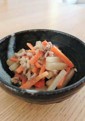 ひき肉入り*大根と人参の味噌きんぴら-レシピのメイン写真